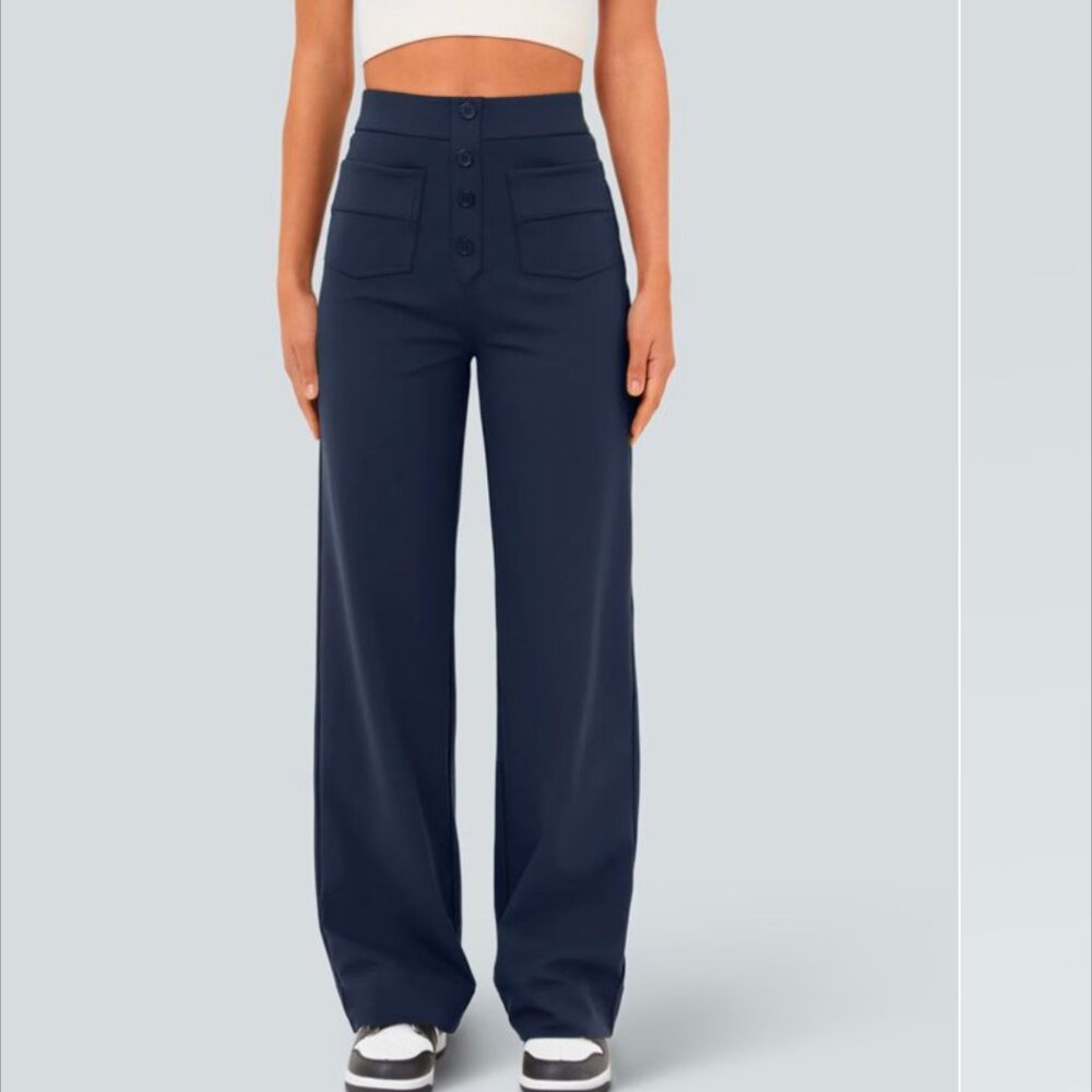 Straight leg stretchy casual pants